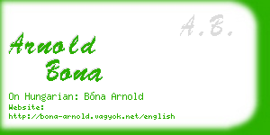 arnold bona business card