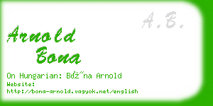 arnold bona business card